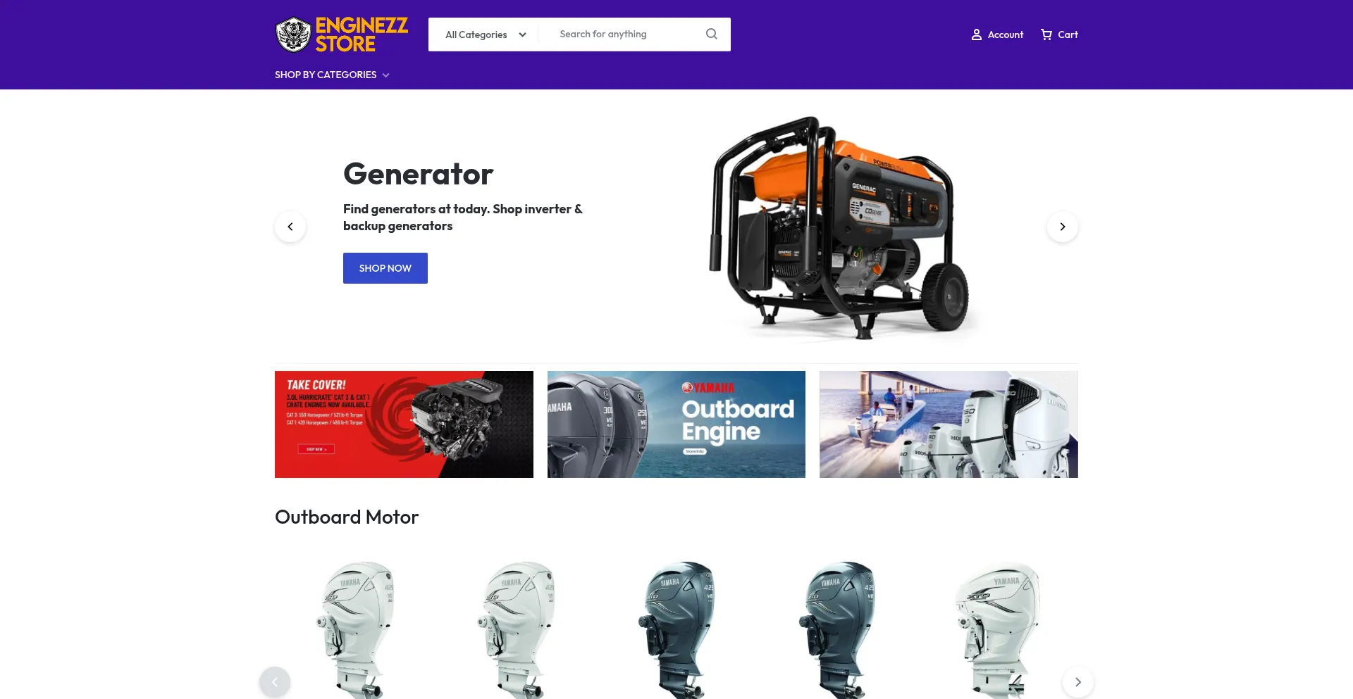 Website screenshot of Enginezz.com