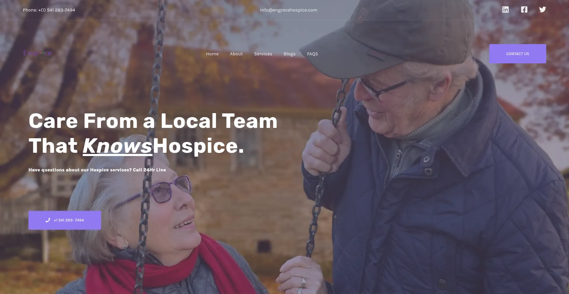 Website screenshot of Engracehospice.com