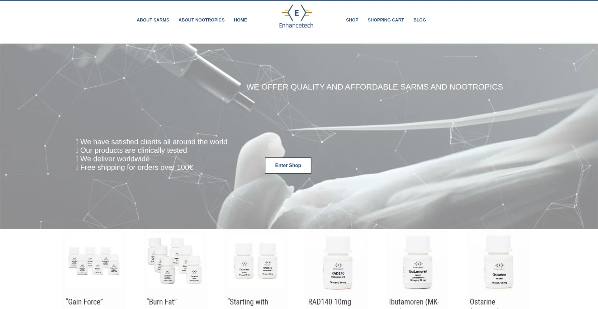 Website screenshot of Enhancetech.eu