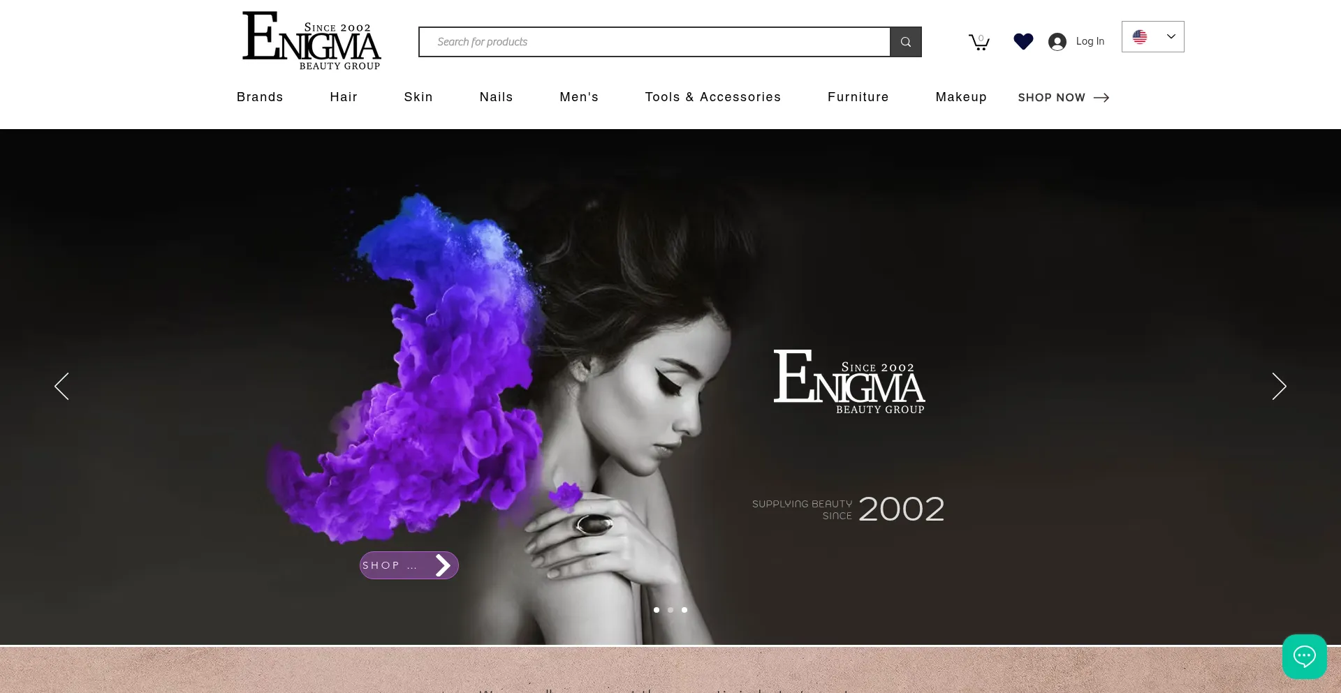 Website screenshot of Enigmabeauty.net