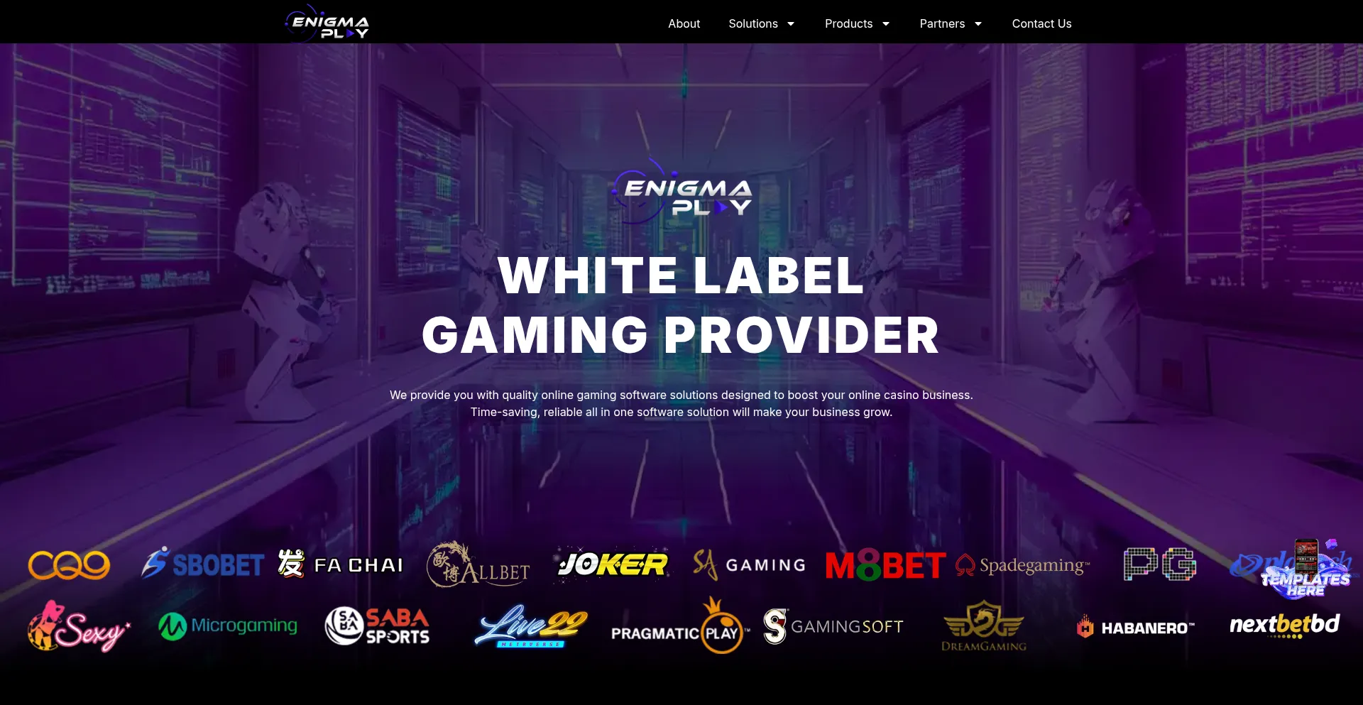 Website screenshot of Enigmaplay.asia