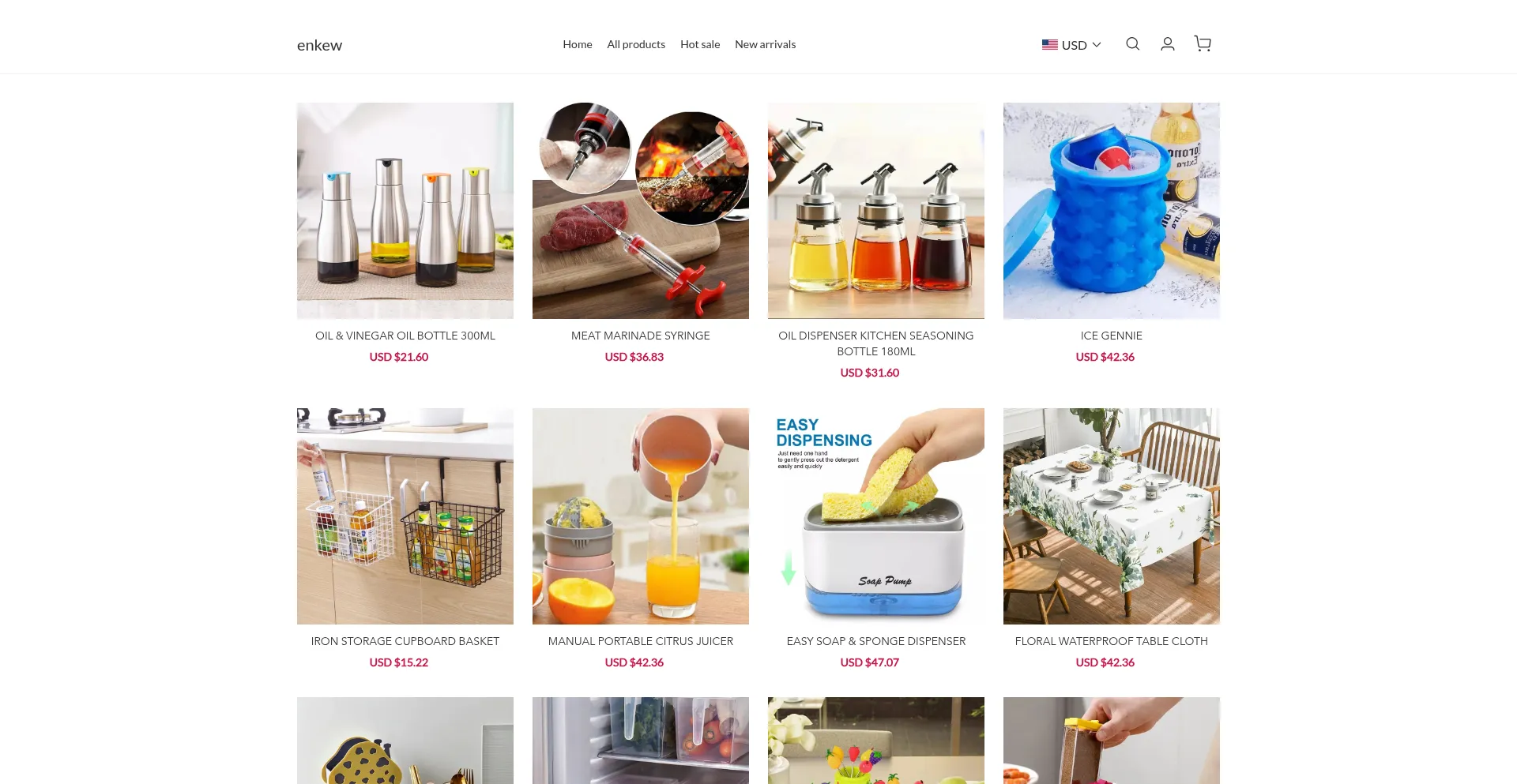 Website screenshot of Enkew.com