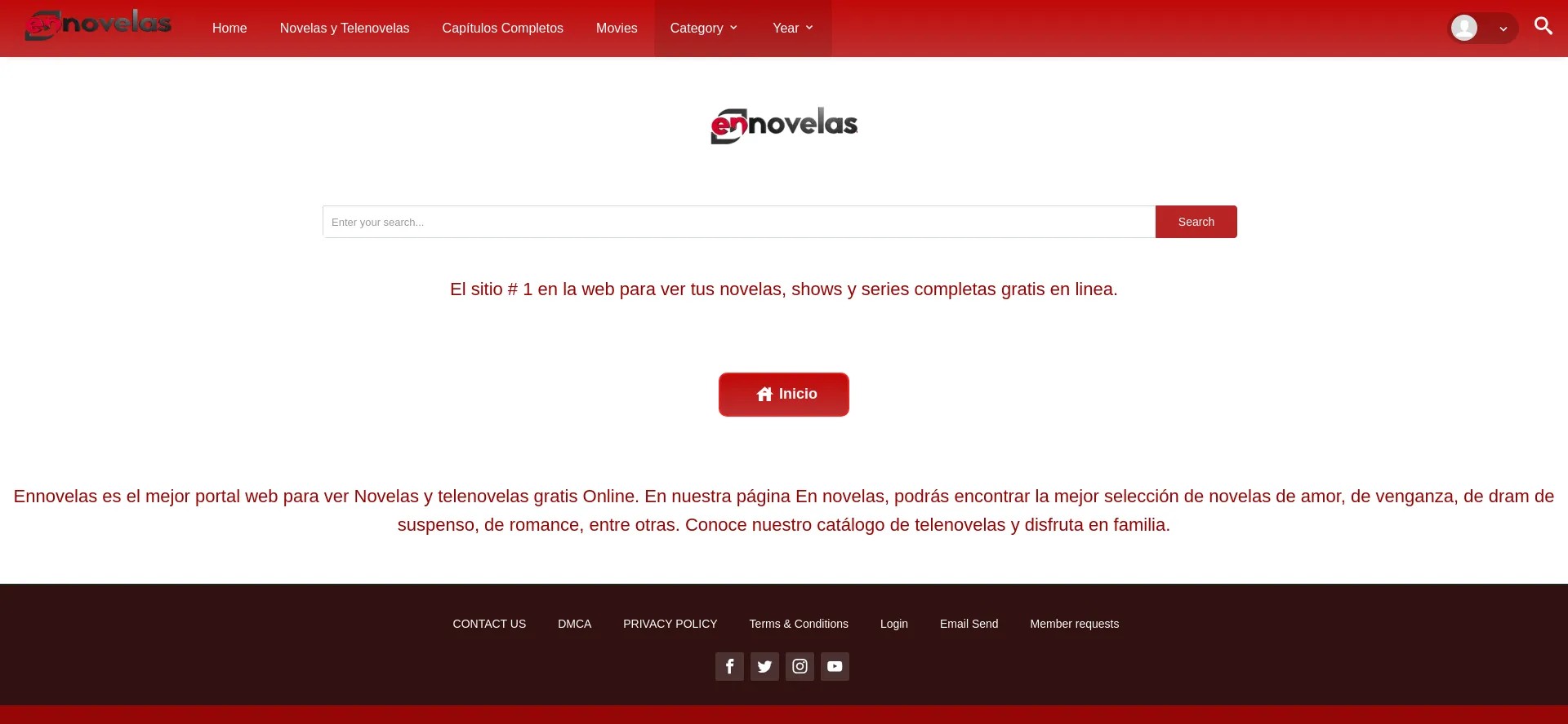 Website screenshot of Ennovelas.net