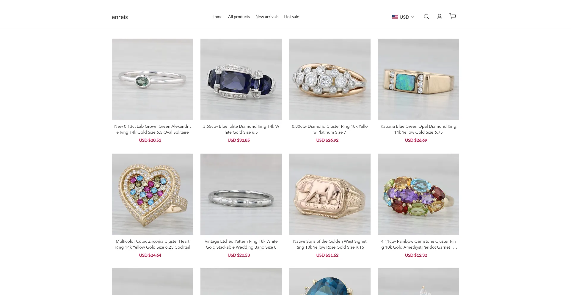 Website screenshot of Enreis.com