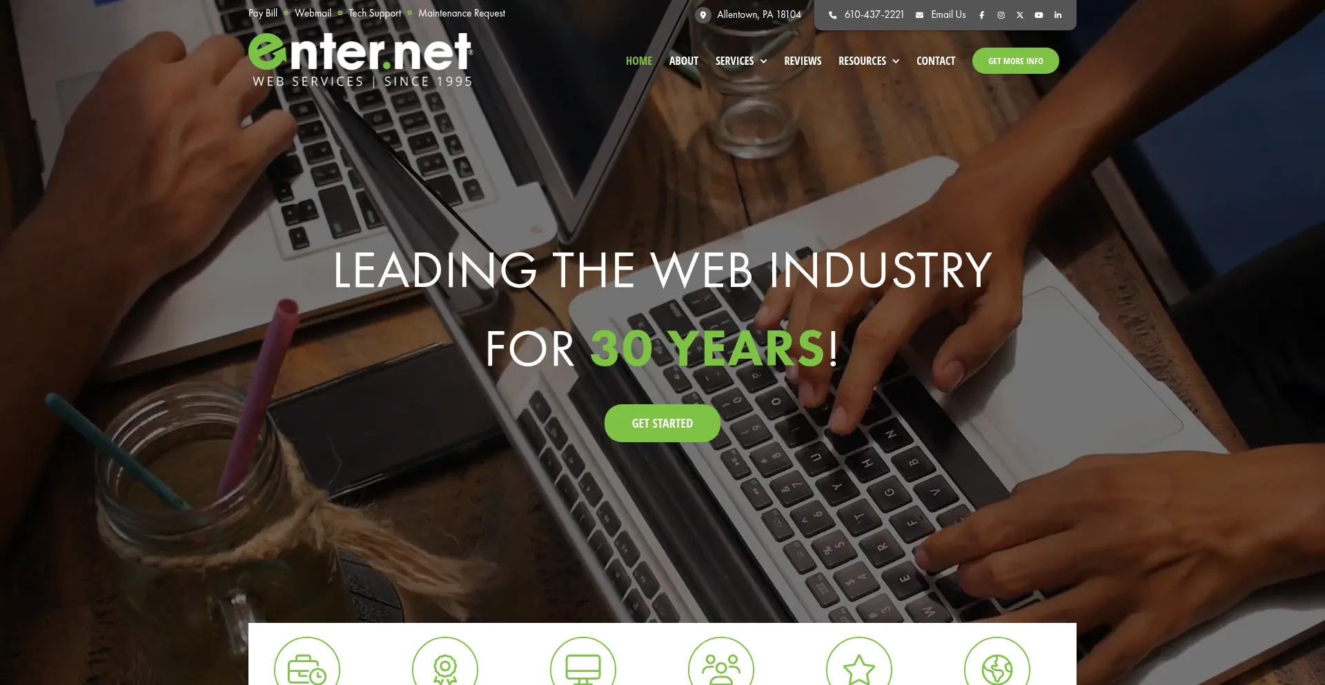Website screenshot of Enter.net