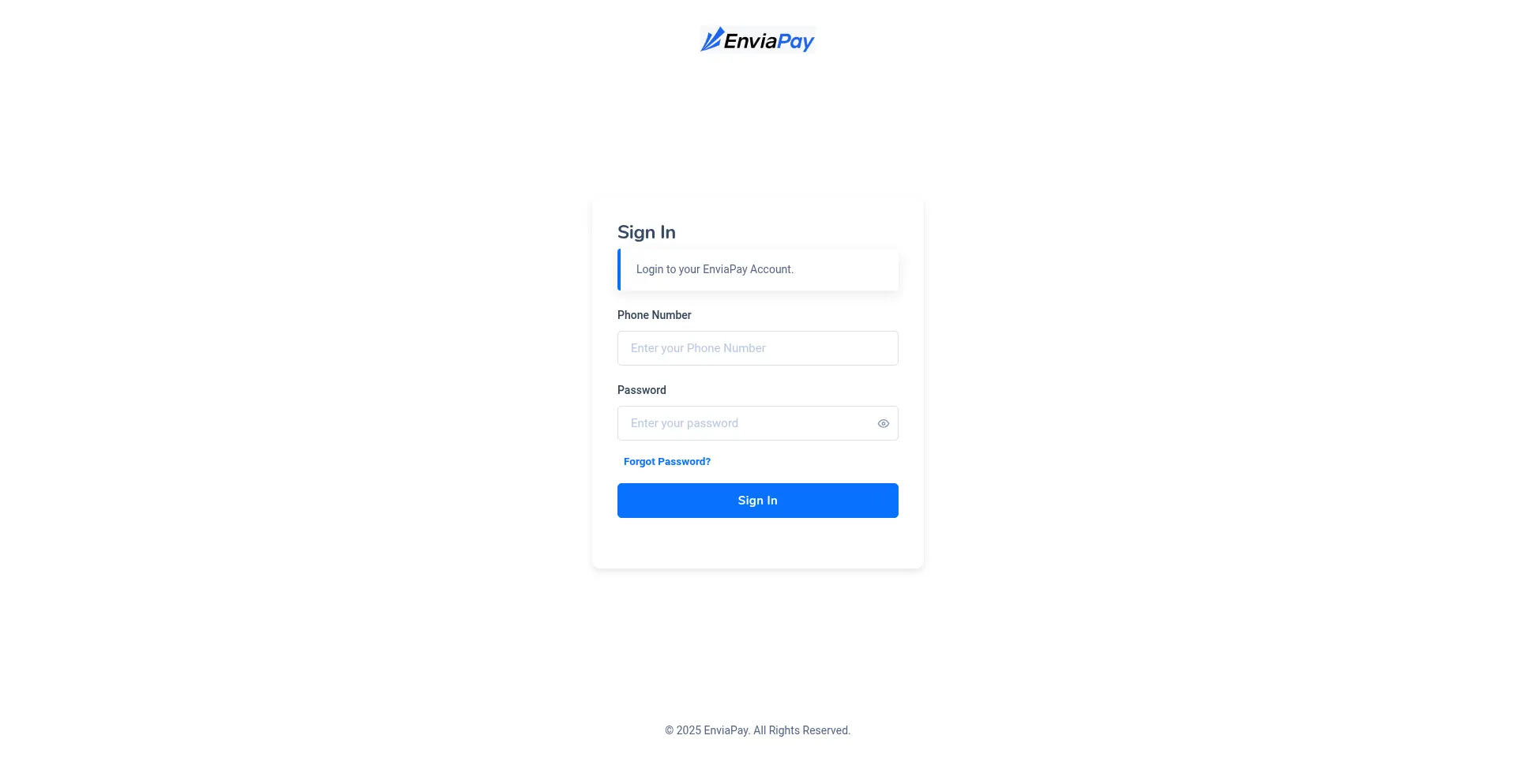 Website screenshot of Enviapay.cash