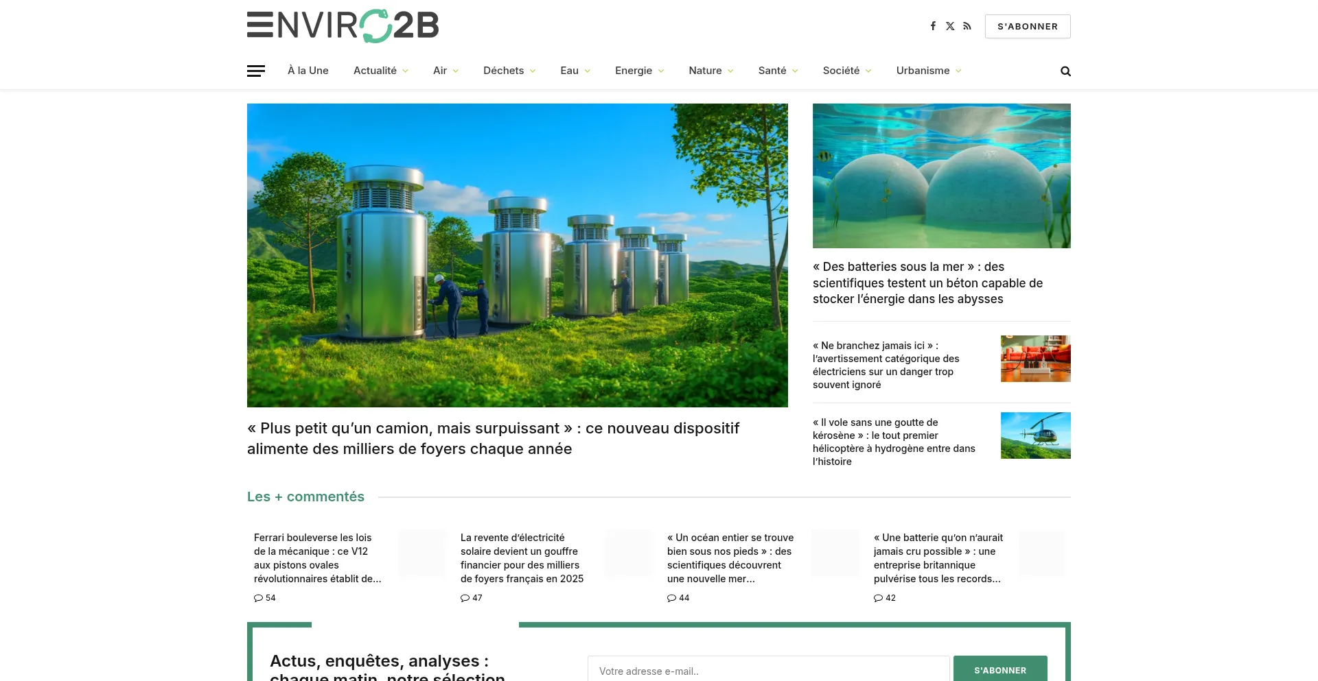 Website screenshot of Enviro2b.com