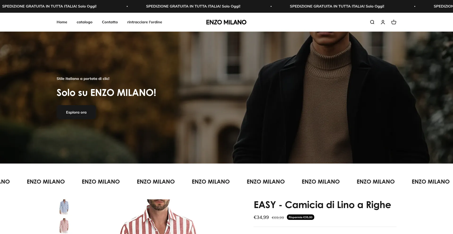 Website screenshot of Enzo-milano.com