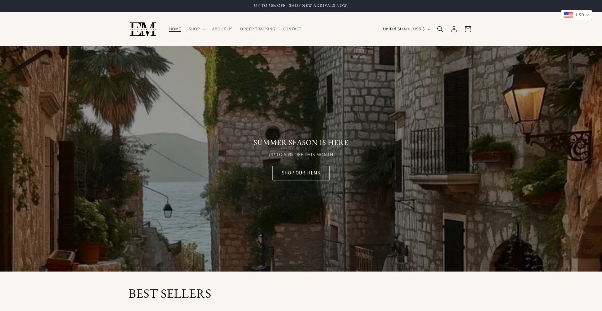 Website screenshot of Enzo-moretti.com