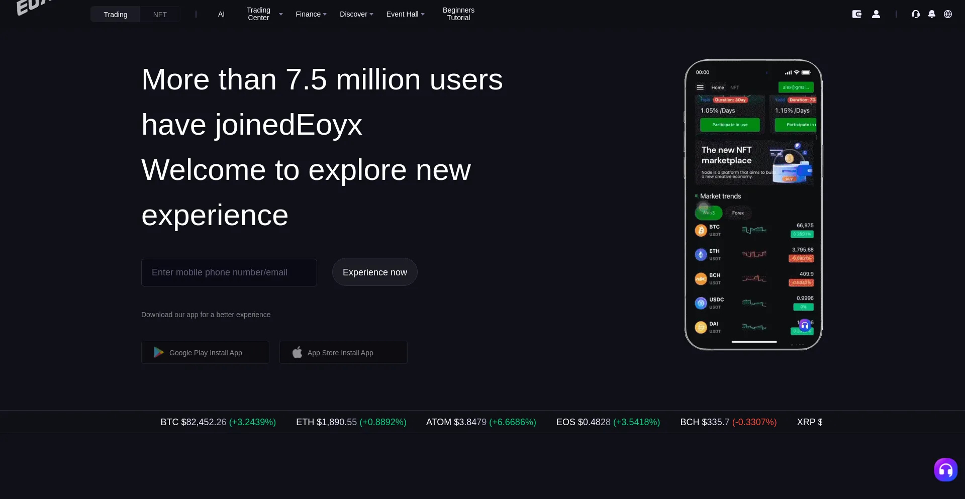Website screenshot of Eoyxed.com