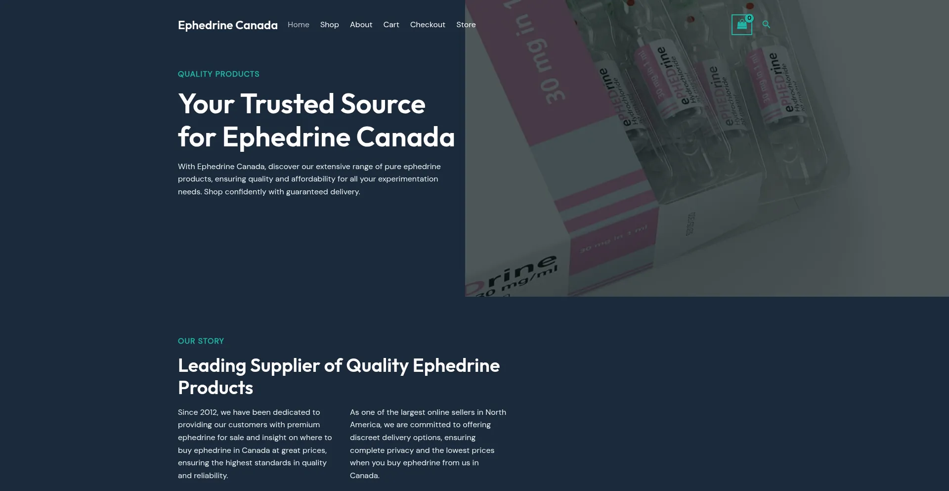 Website screenshot of Ephedrinecanada.ca