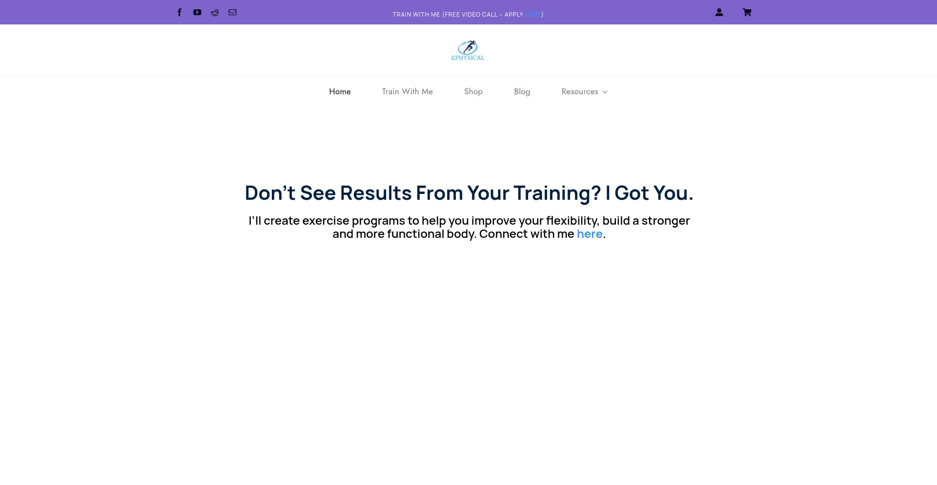 Website screenshot of Ephysical.net