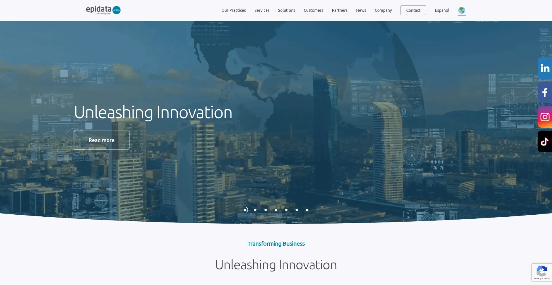 Website screenshot of Epidata.net