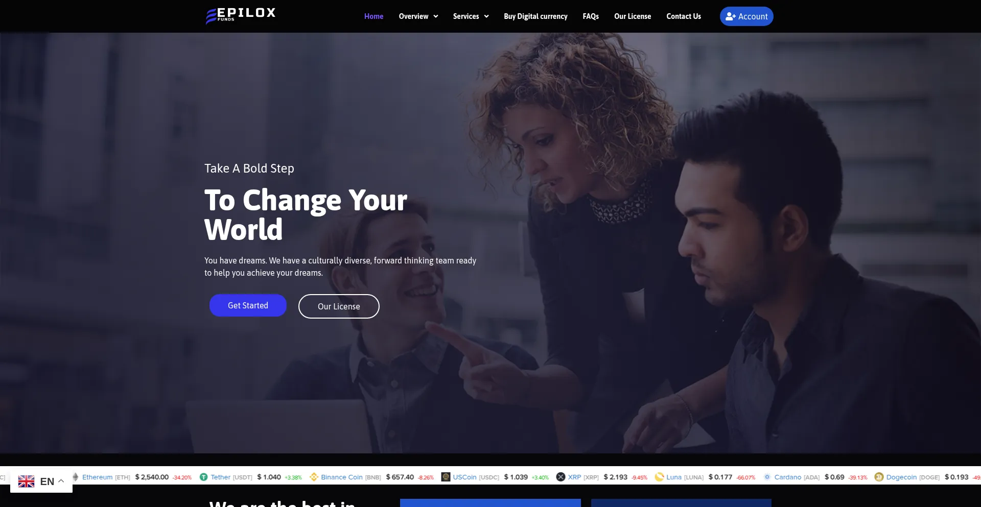 Website screenshot of Epiloxfunds.com