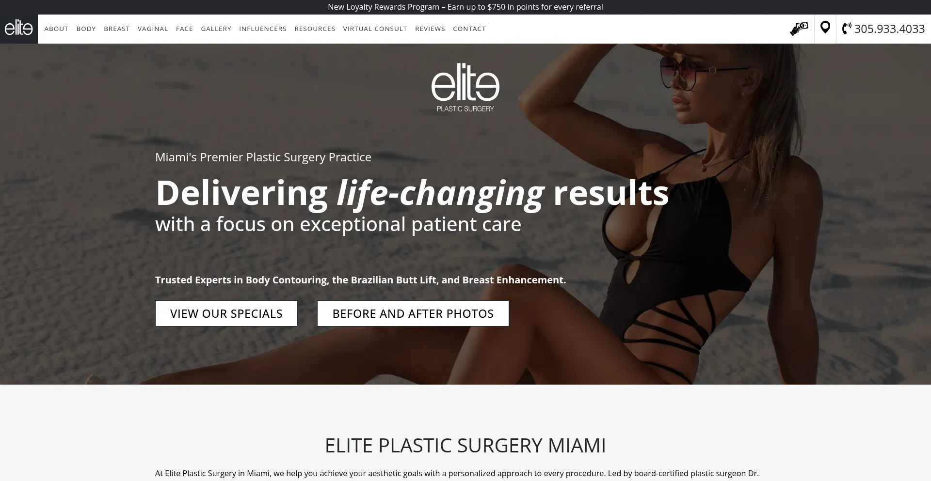 Website screenshot of Epsmiami.com