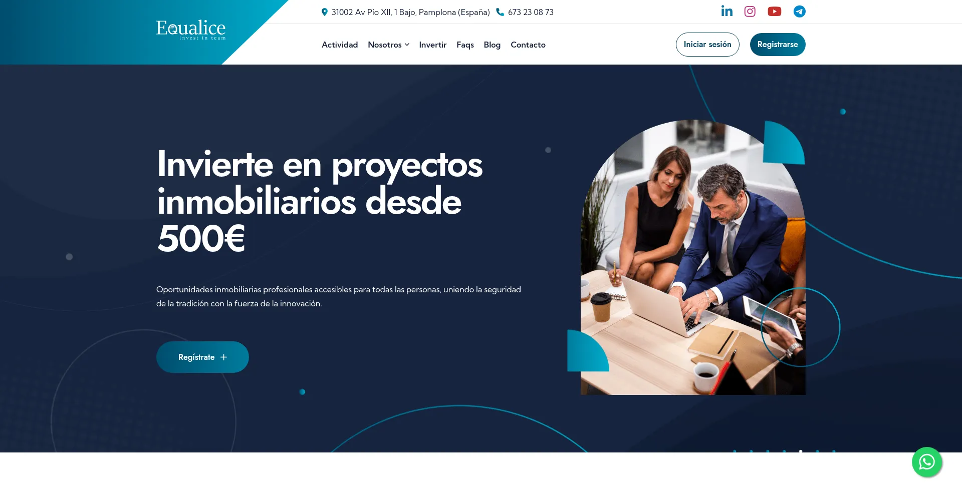 Website screenshot of Equalice.es