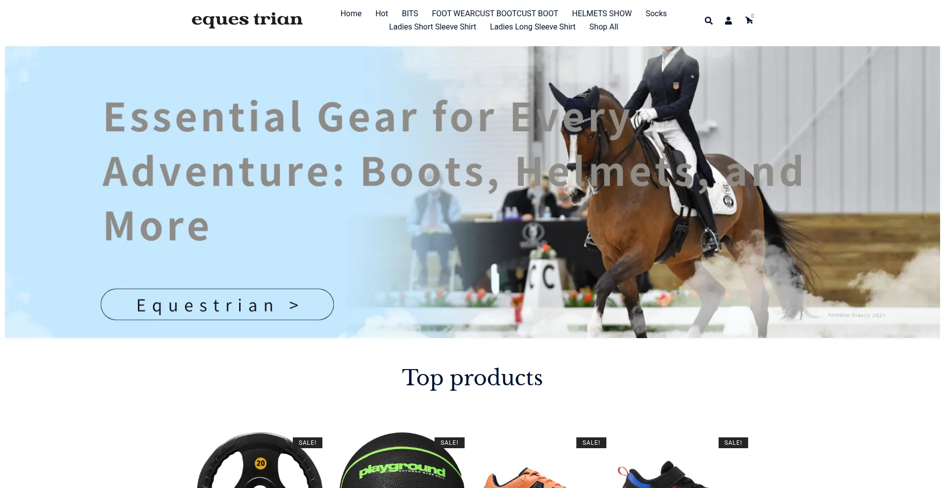 Website screenshot of Equestrianw.com