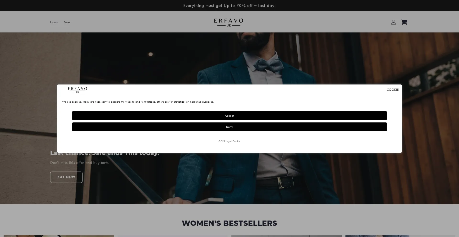 Website screenshot of Erfavo.com