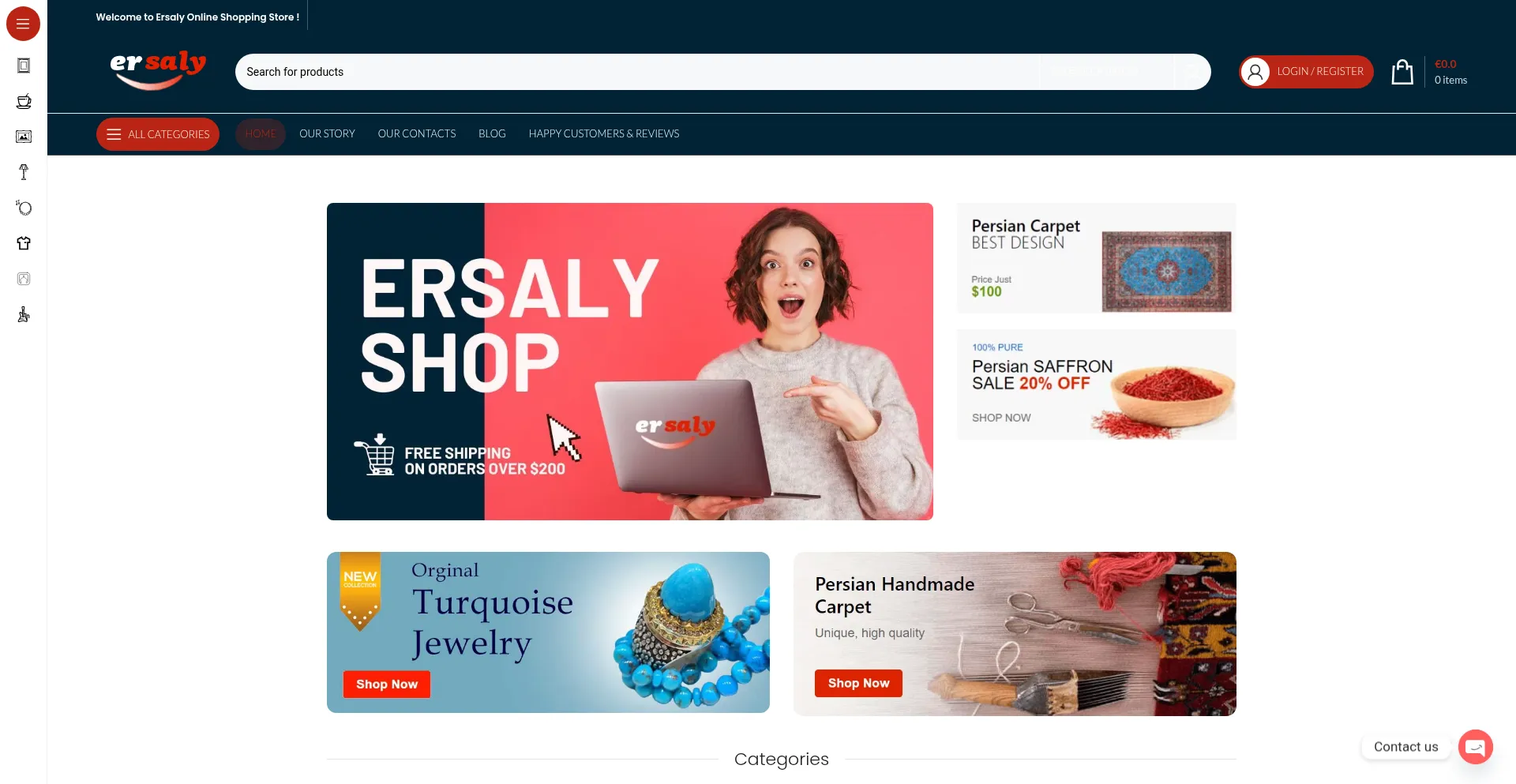 Website screenshot of Ersaly.com