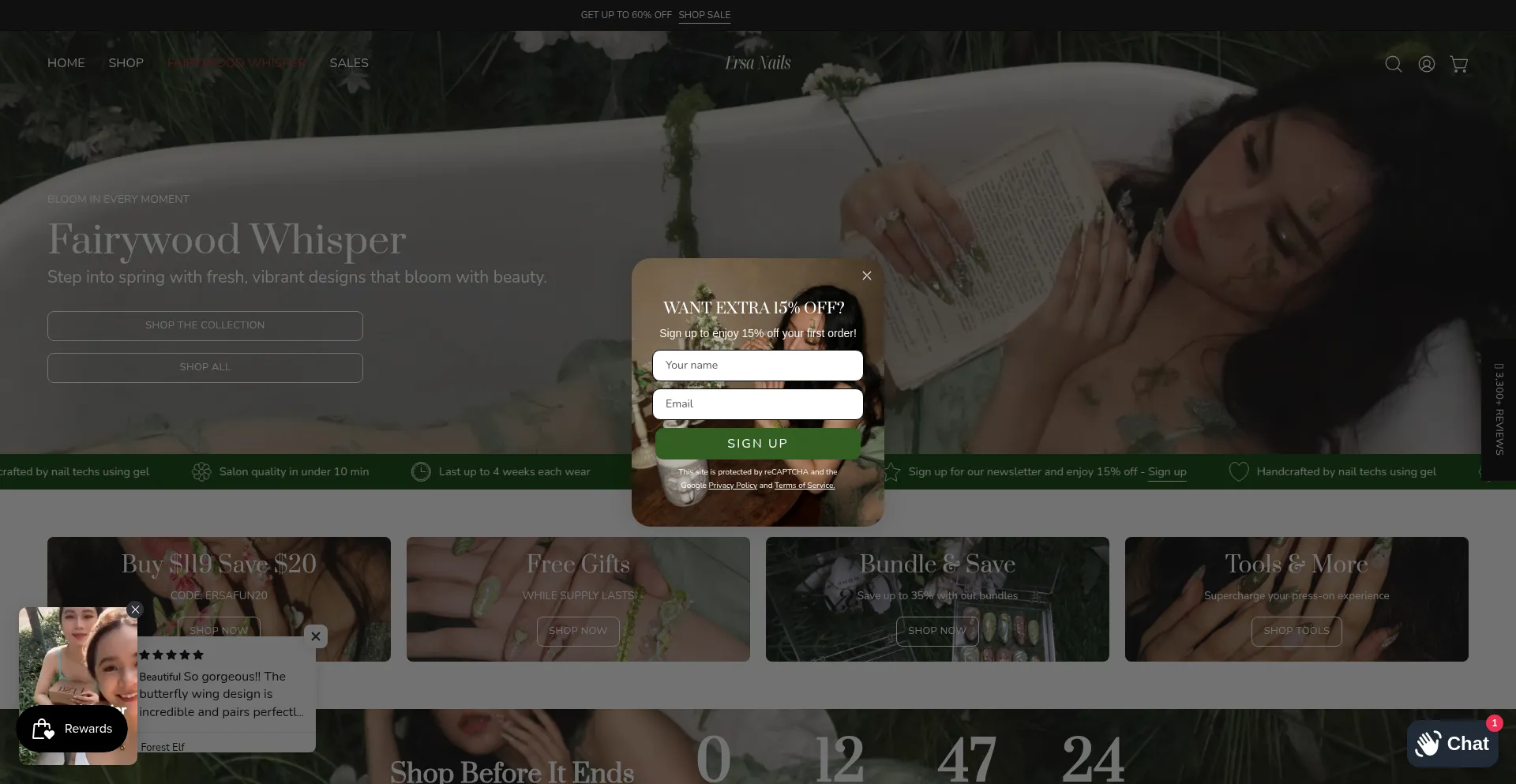 Website screenshot of Ersanails.com