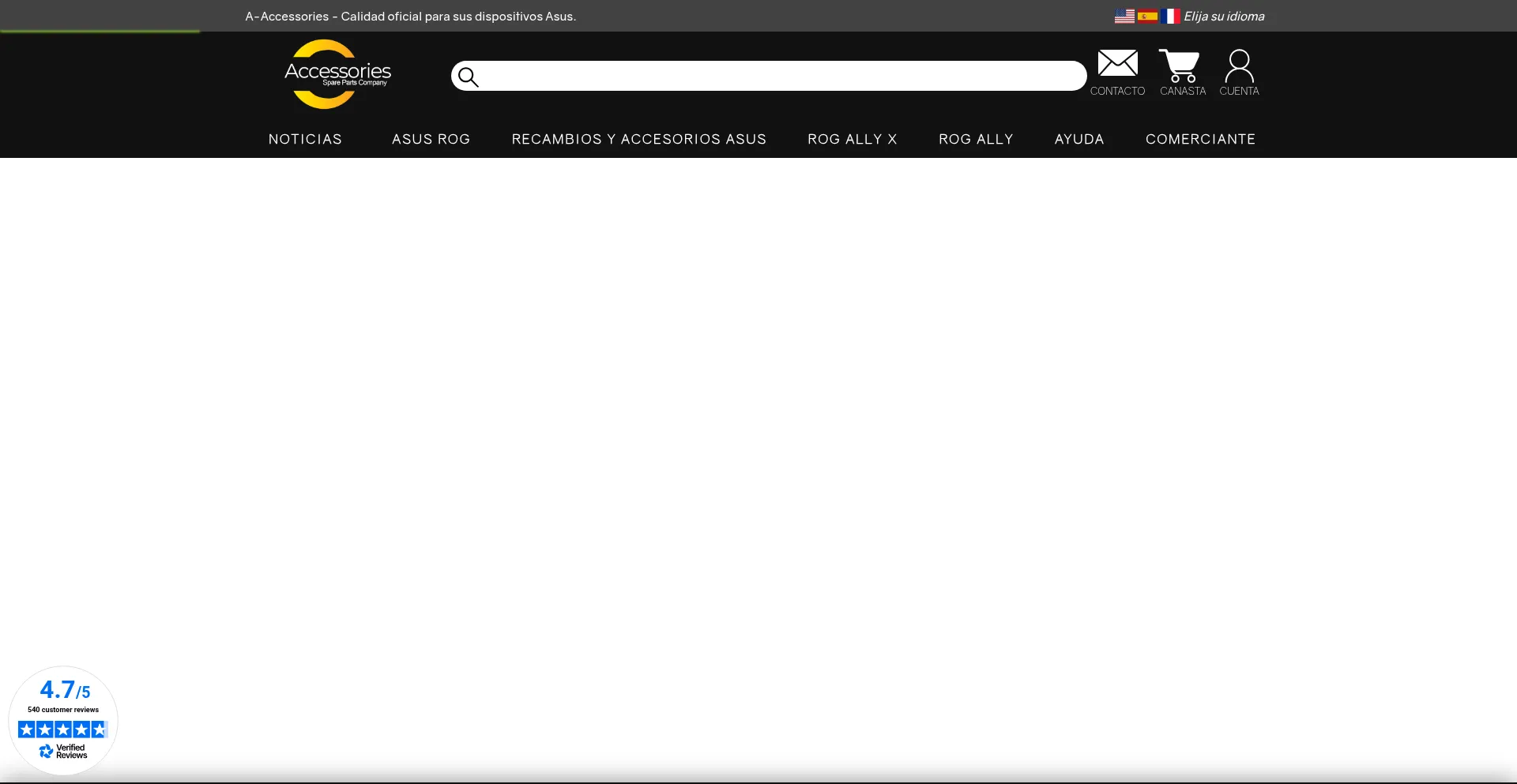 Website screenshot of Es.a-accessories.com