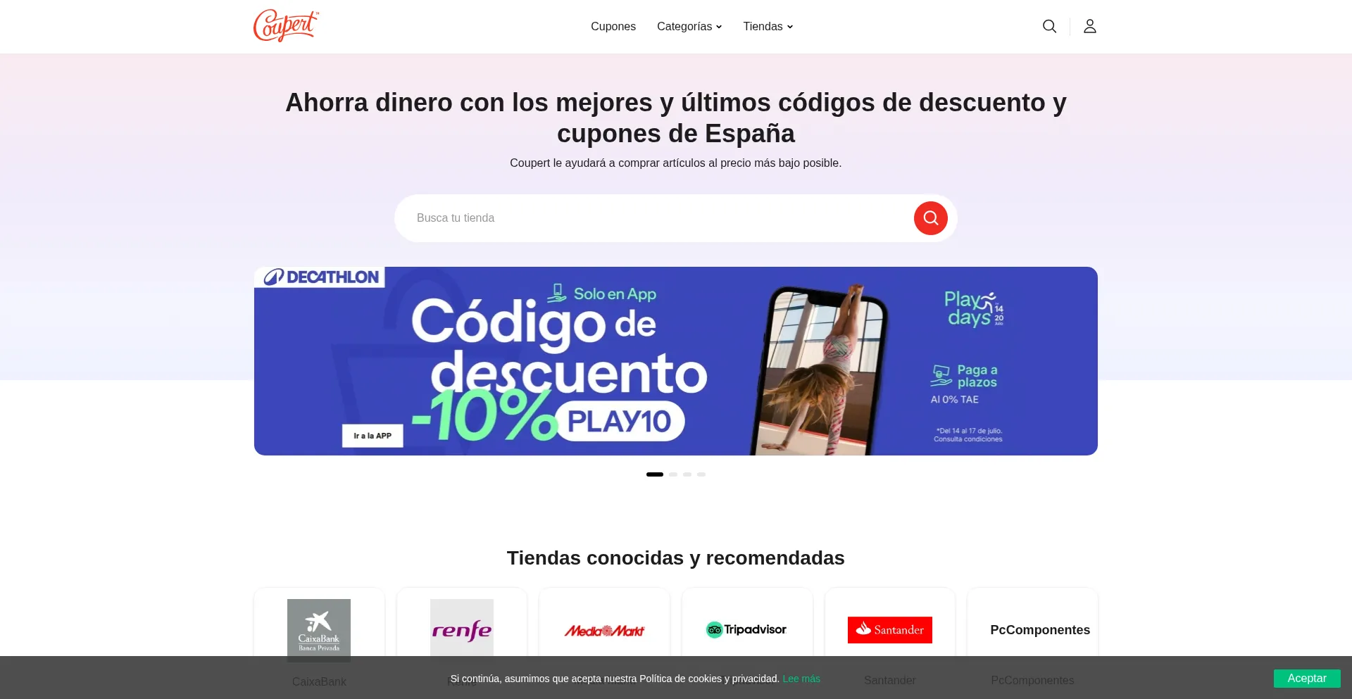 Website screenshot of Es.coupert.com