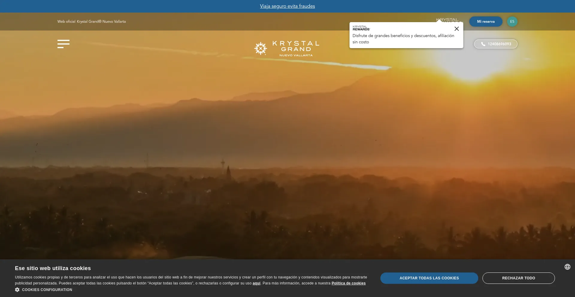 Website screenshot of Es.krystalgrand-nuevovallarta.com