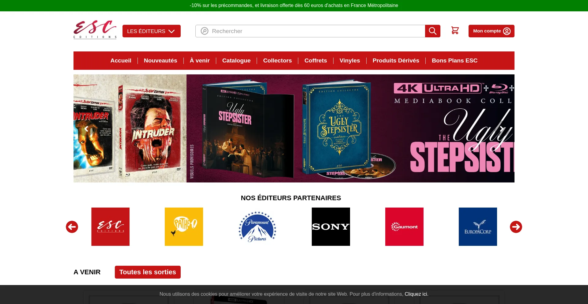 Website screenshot of Esc-distribution.com