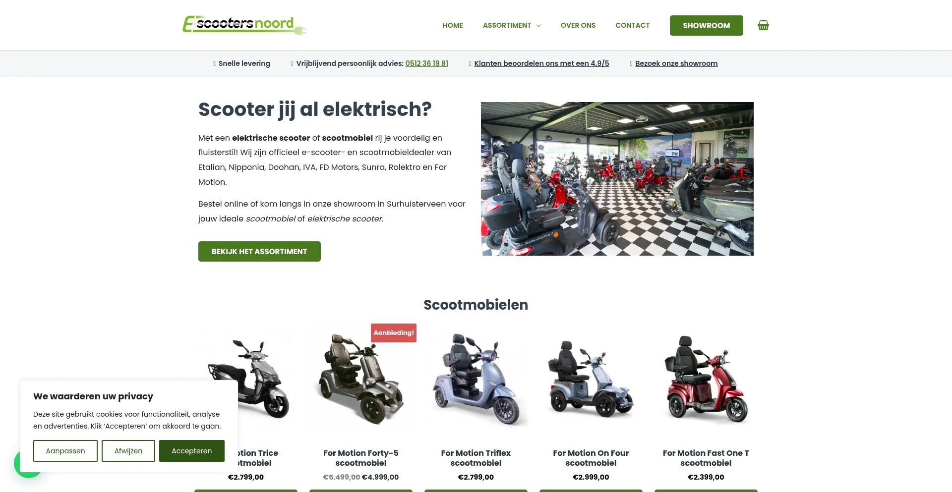 Escootersnoord.nl Screenshot