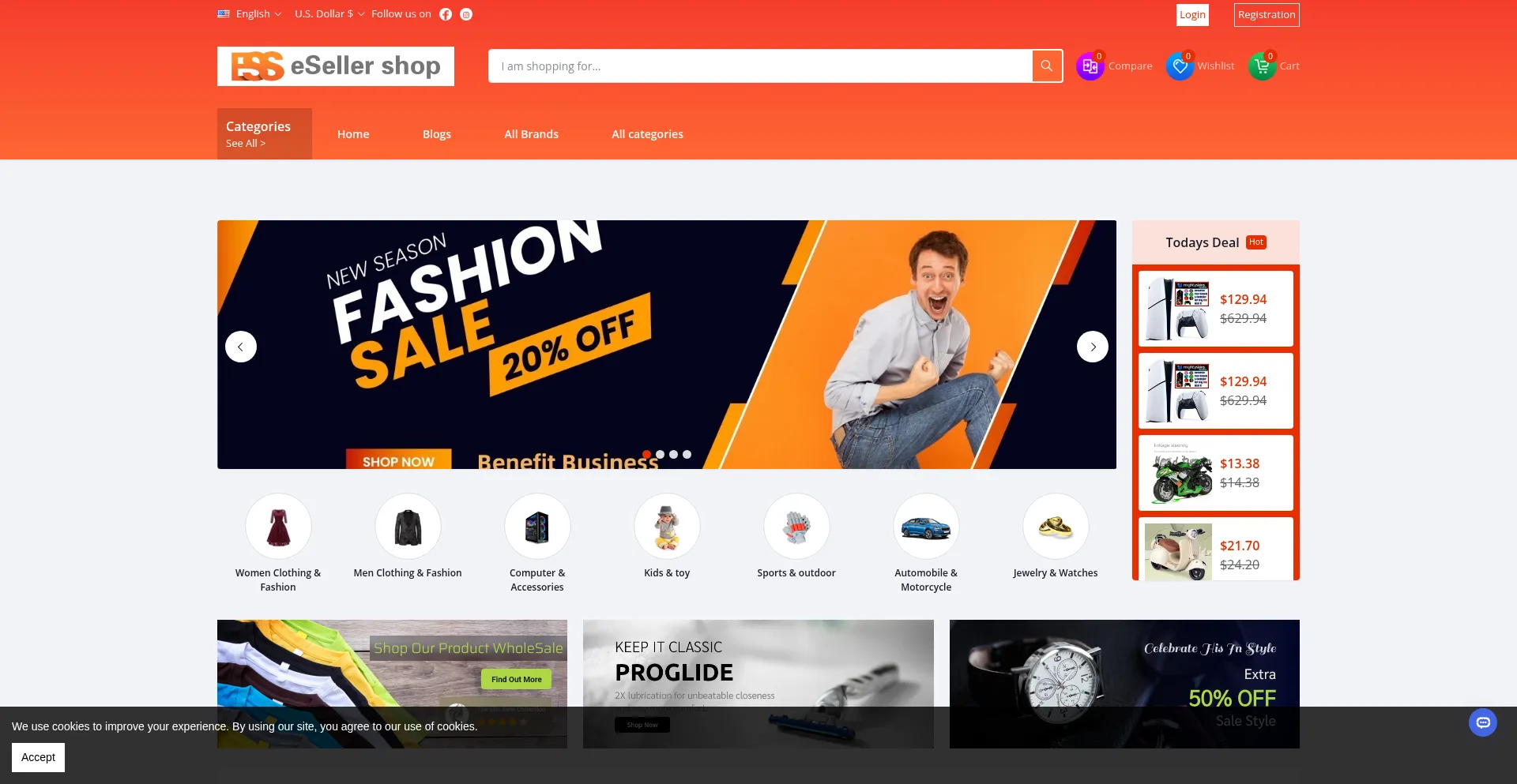 Website screenshot of Esellerstorepurchase.com