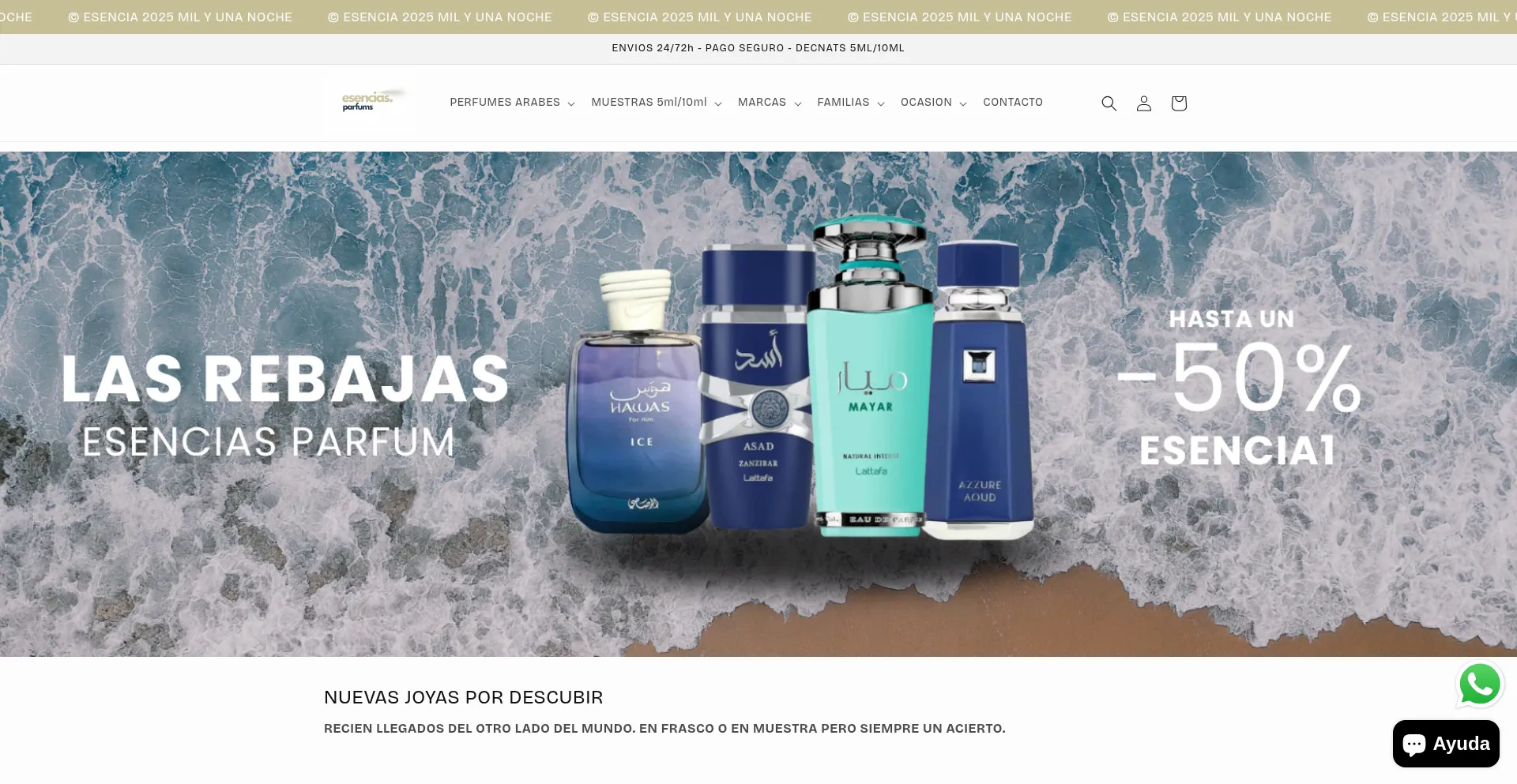 Website screenshot of Esenciasparfum.com