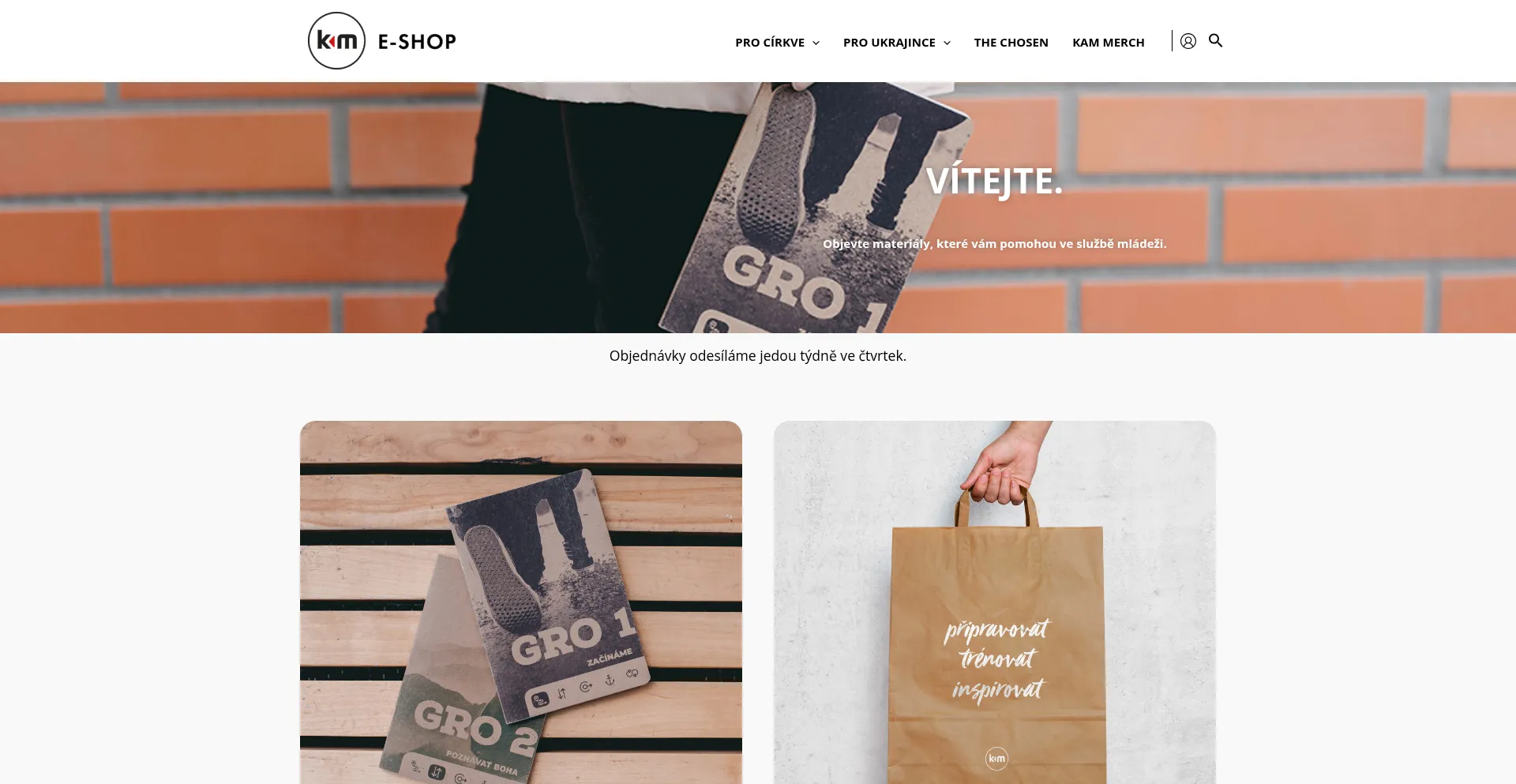 Website screenshot of Eshop.kam.cz