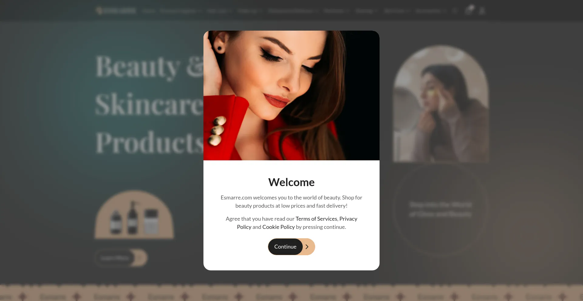 Website screenshot of Esmarre.com