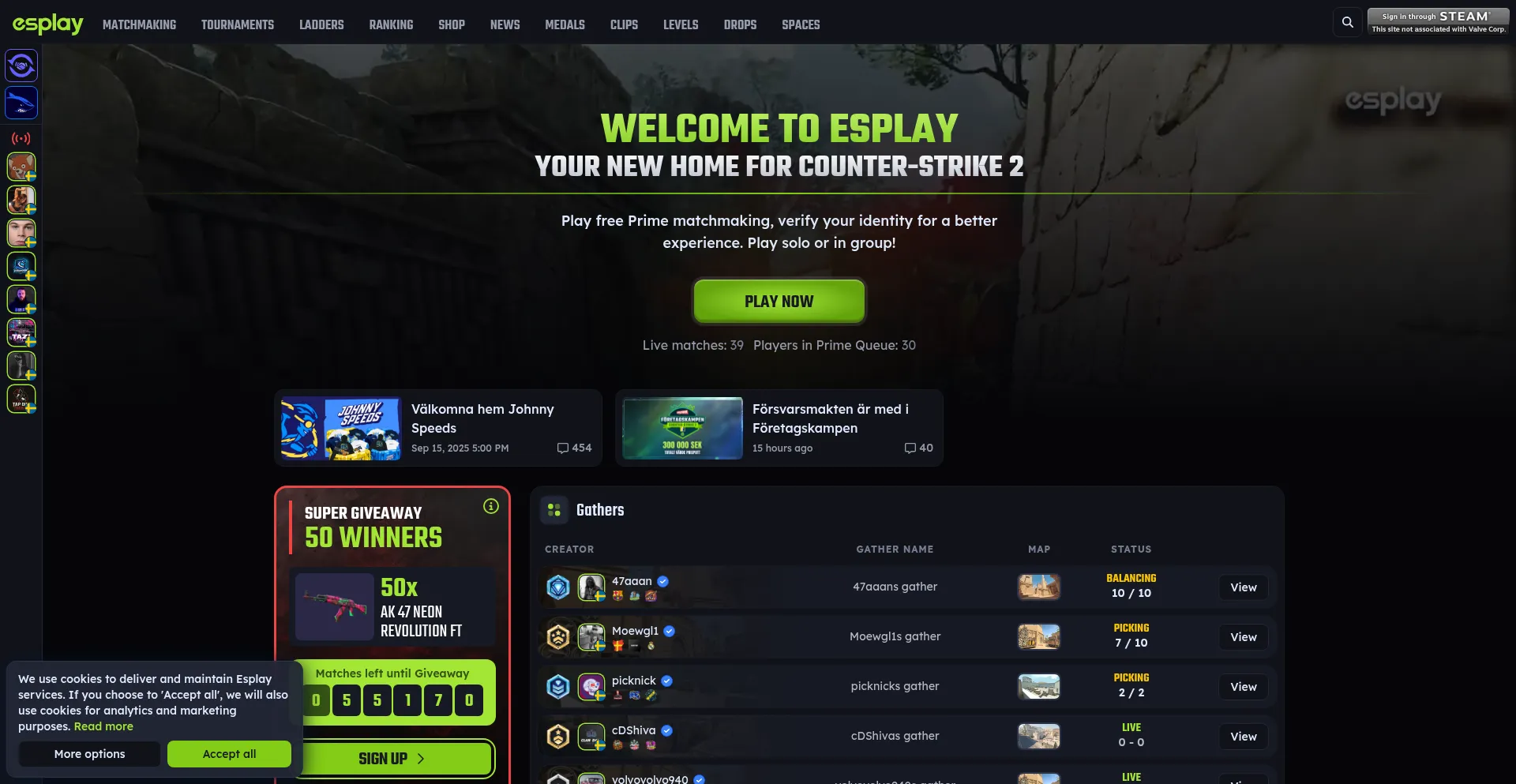 Esplay.se Screenshot