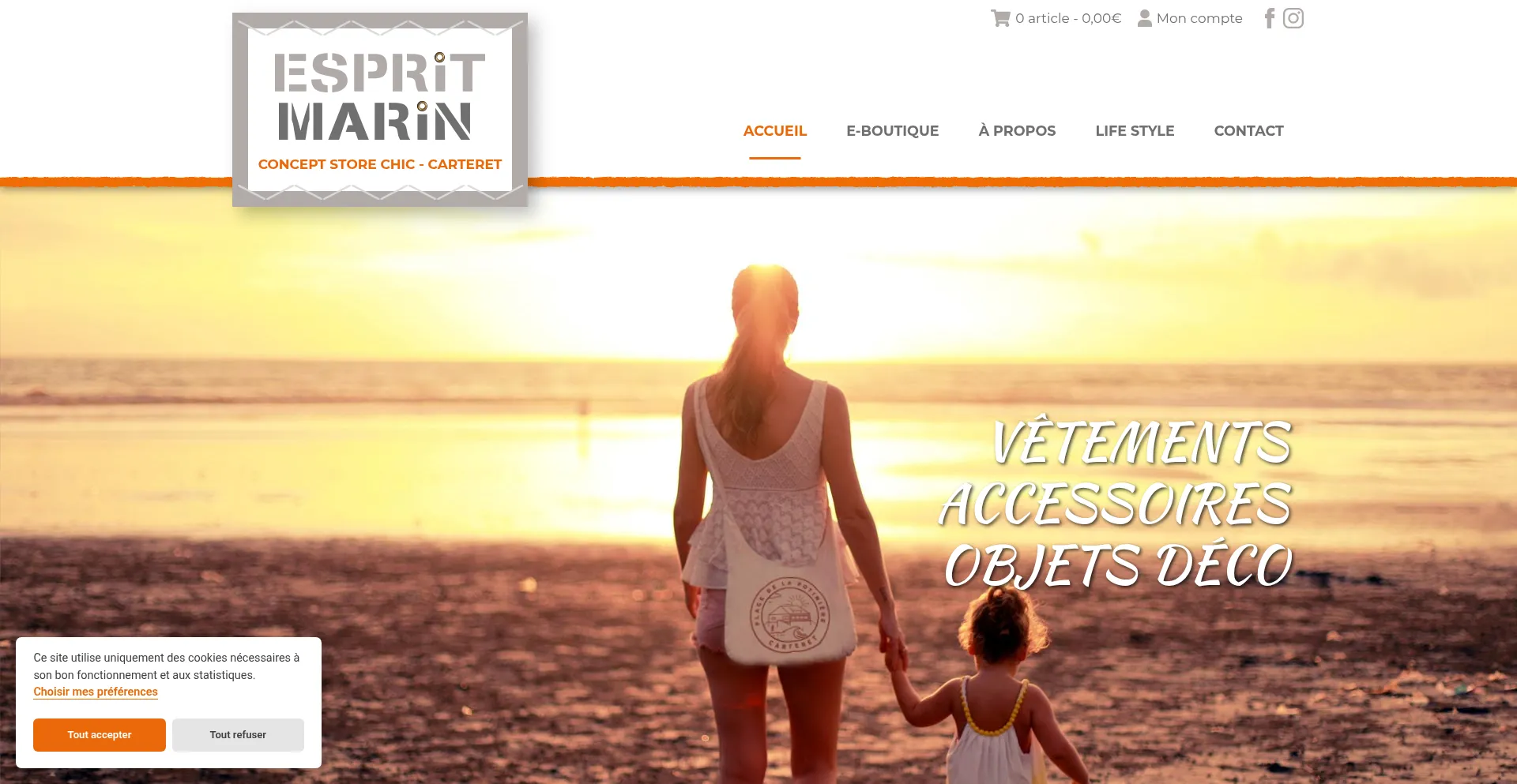 Website screenshot of Esprit-marin-carteret.fr