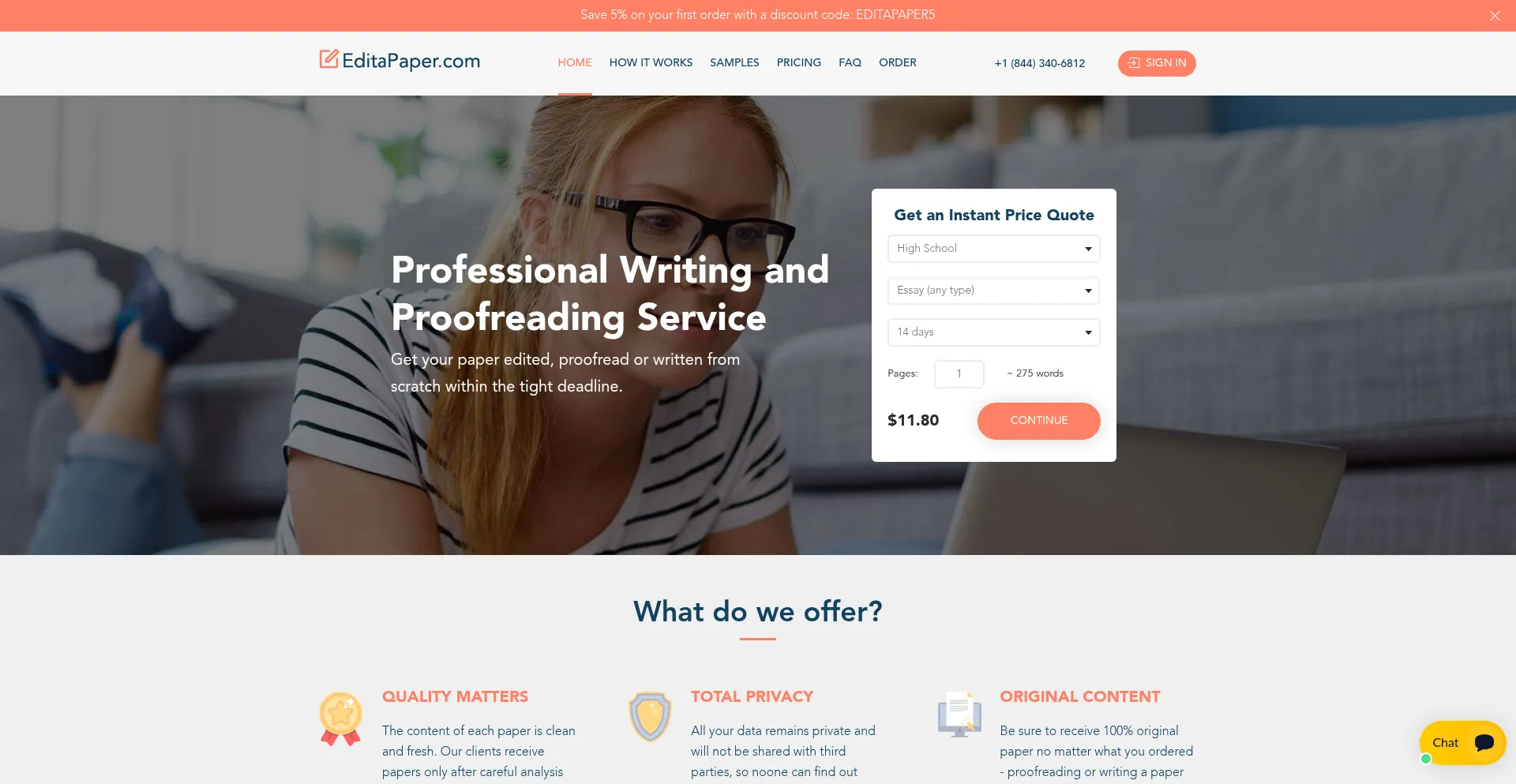 Website screenshot of Essayservicereviews.com