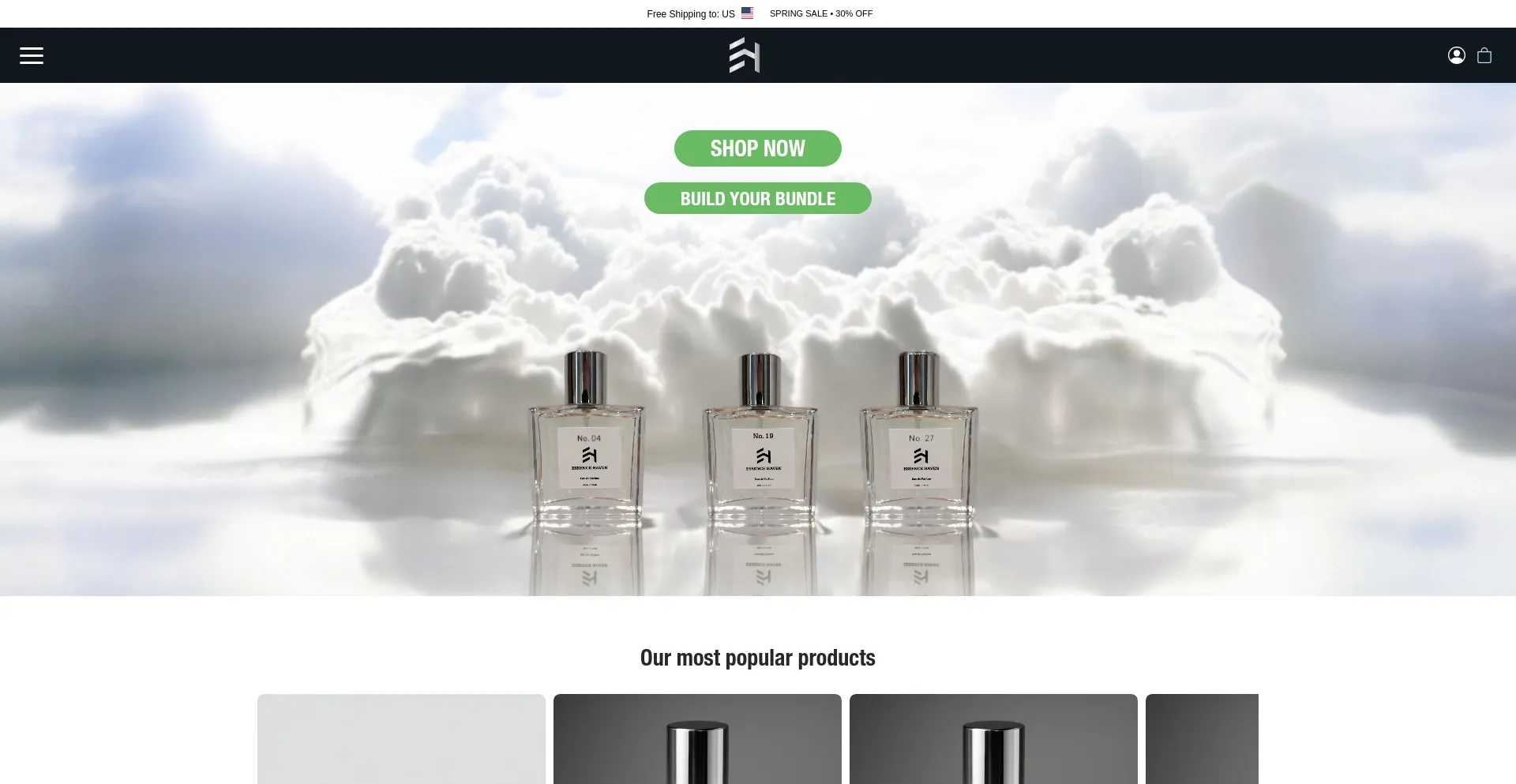 Website screenshot of Essencehaven.co