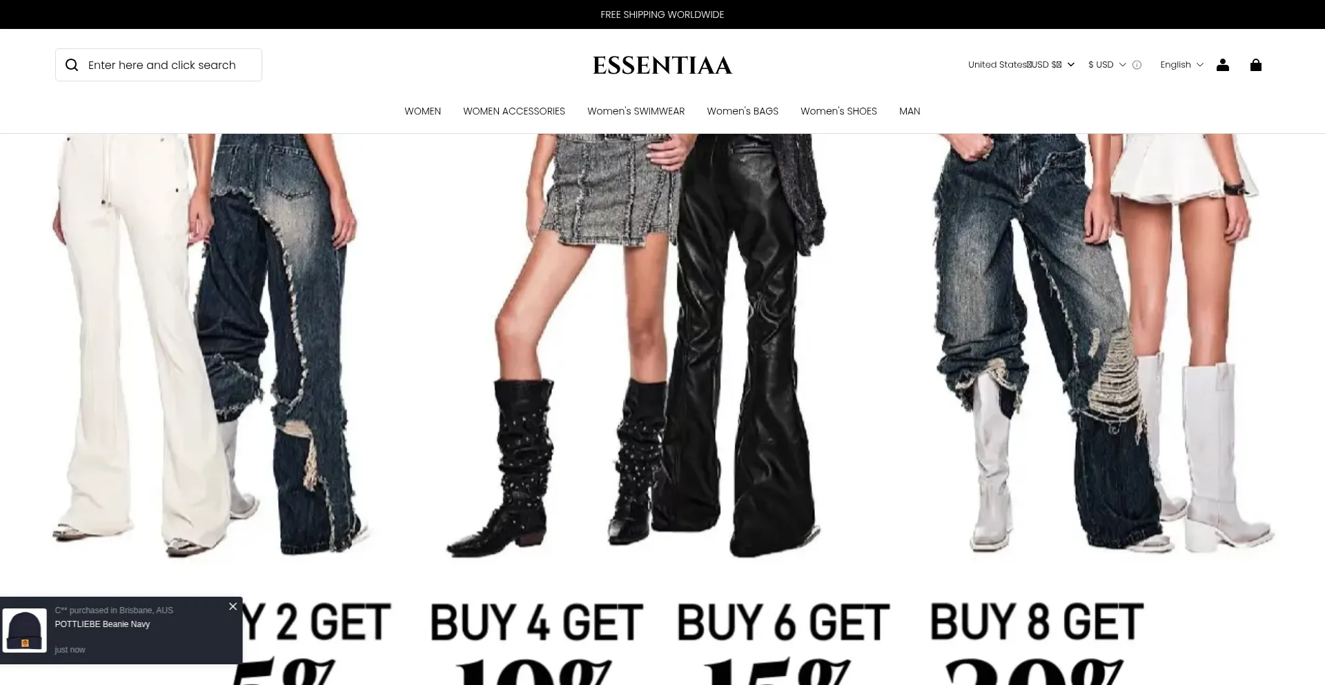 Essentiaastile.shop Screenshot