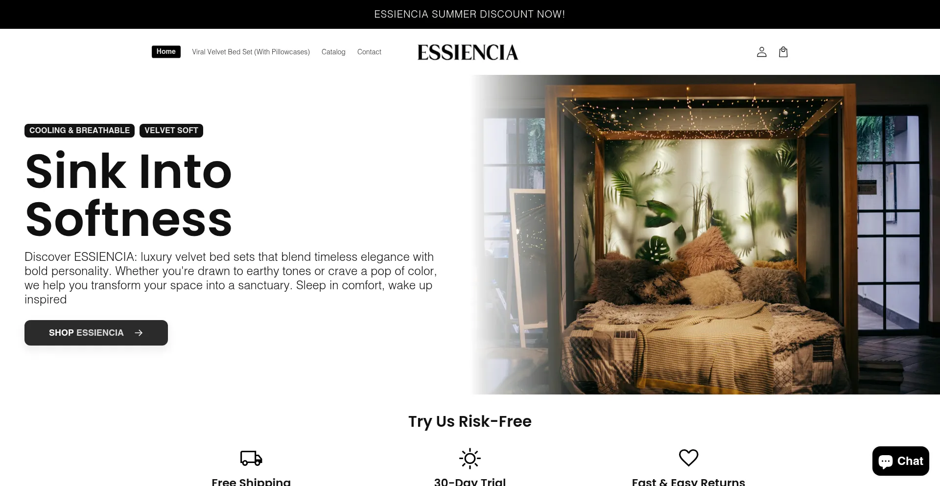 Website screenshot of Essiencia.com