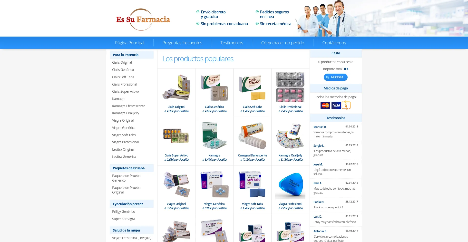 Website screenshot of Essufarmacia.net