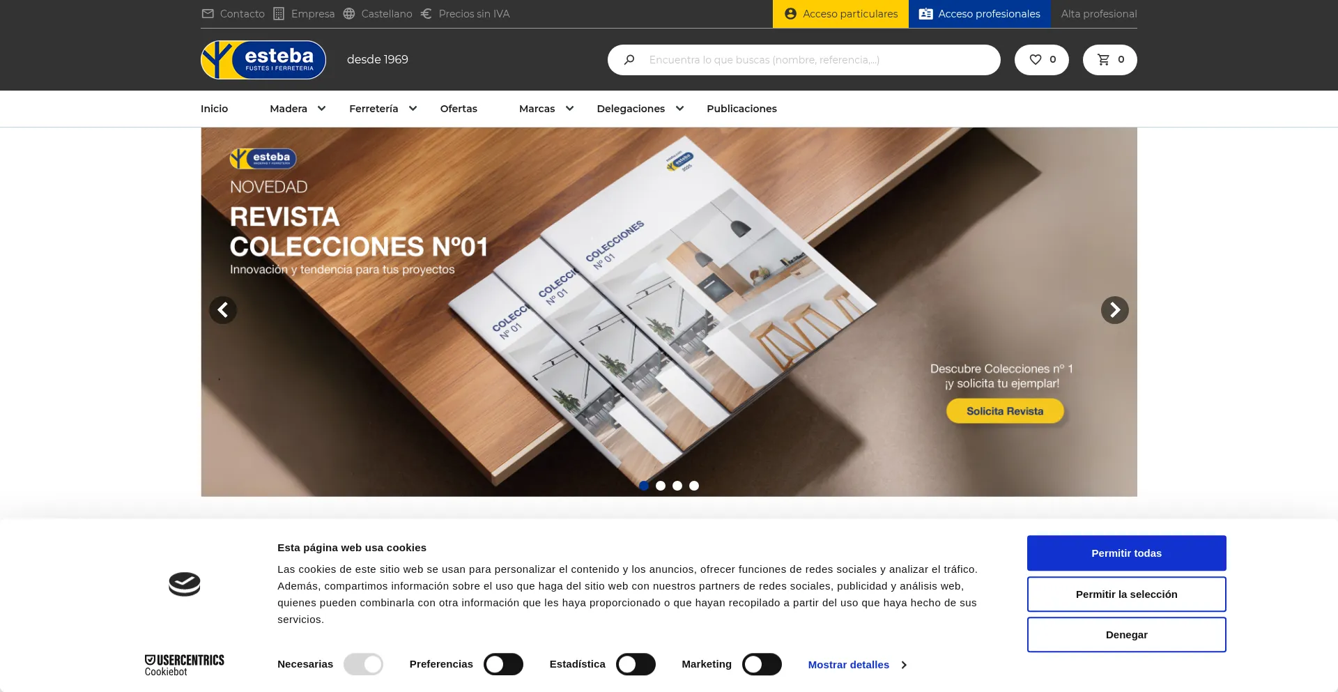 Website screenshot of Esteba.com