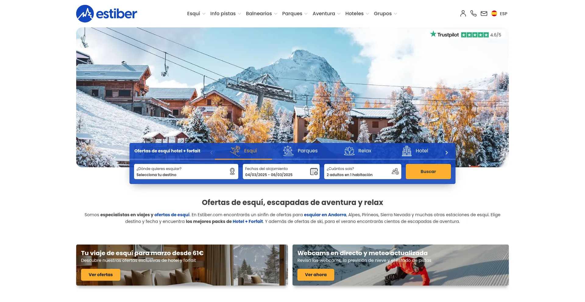 Website screenshot of Estiber.com