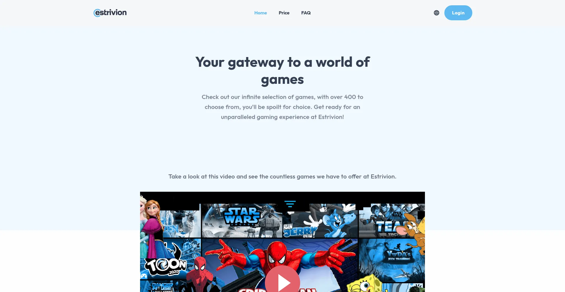 Website screenshot of Estrivion.com