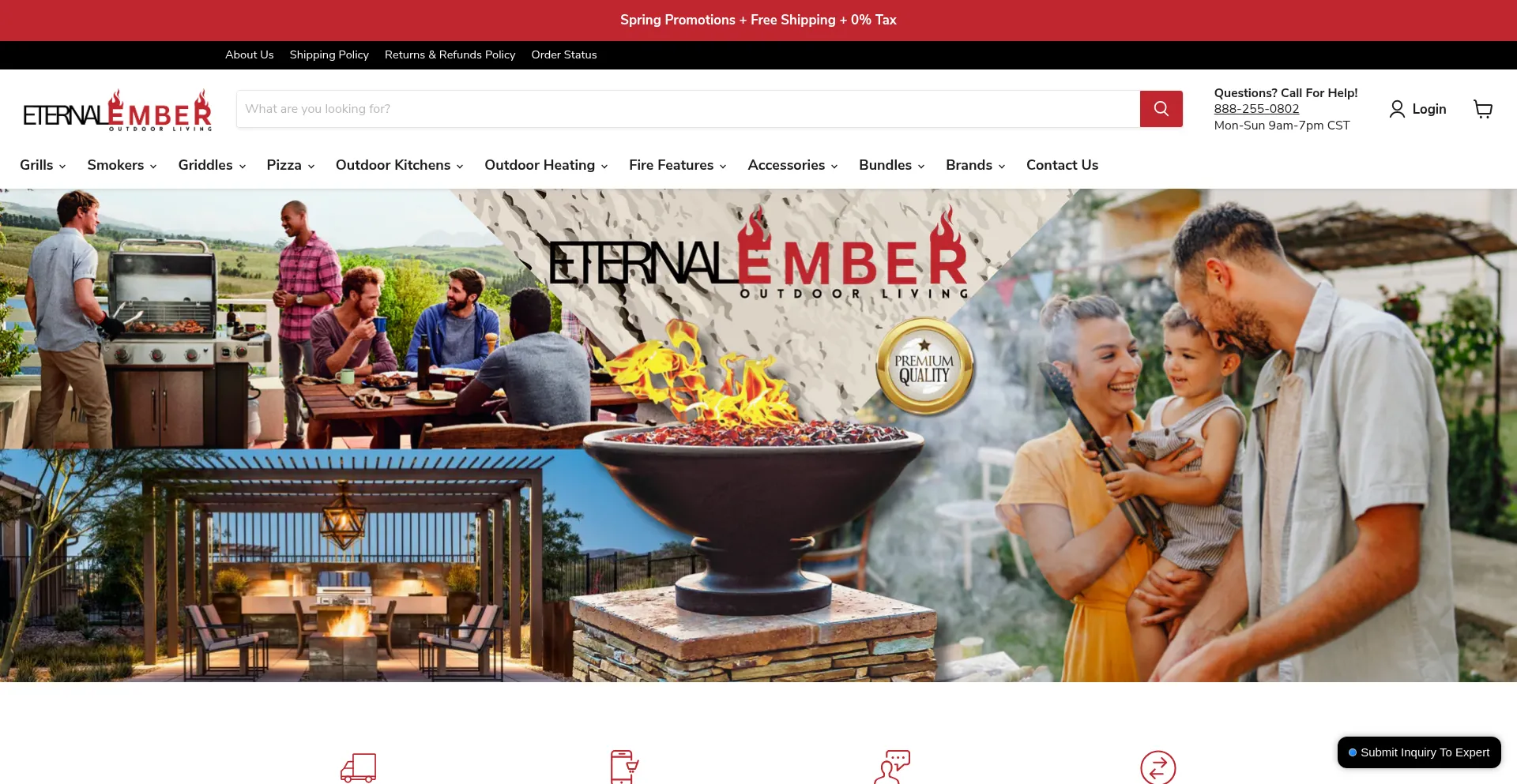 Website screenshot of Eternalemberoutdoorliving.com