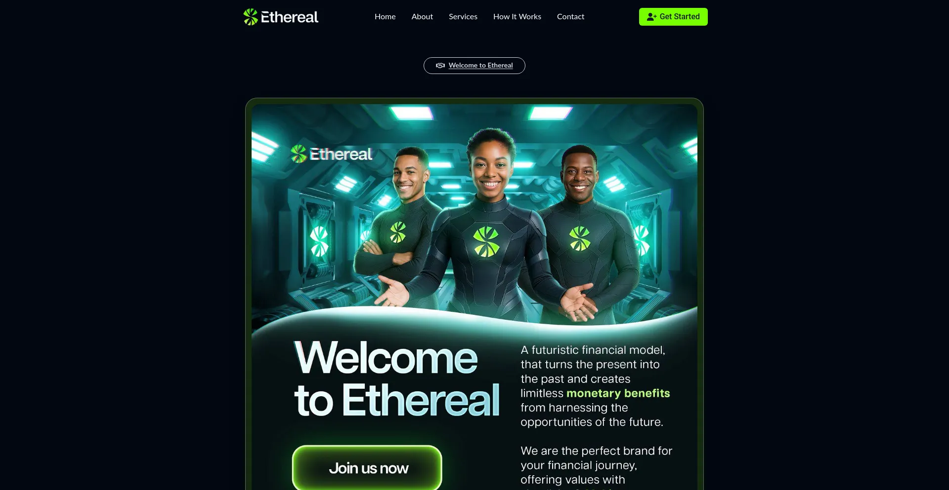 Website screenshot of Ethereal.org.ng