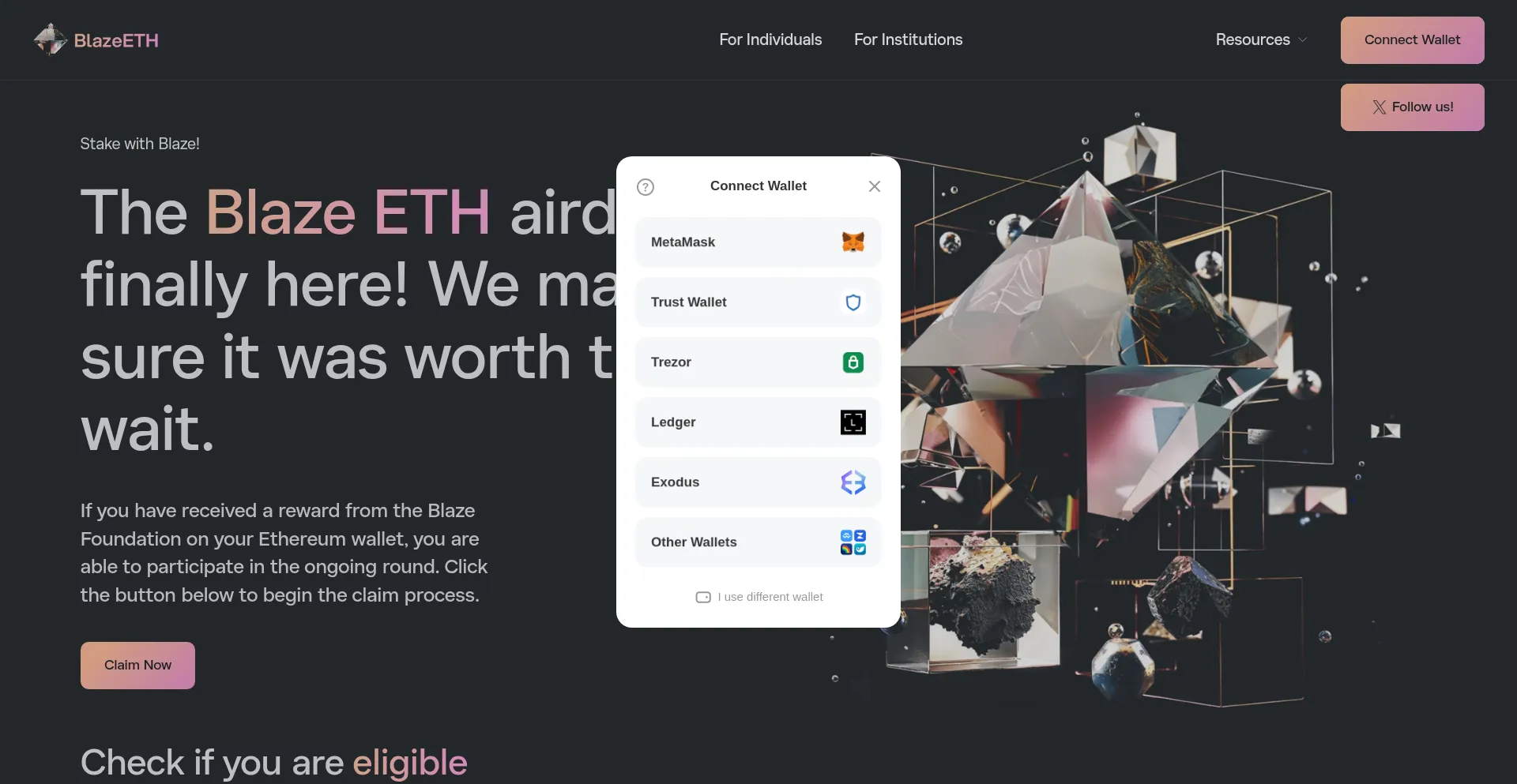 Website screenshot of Etheryield.net