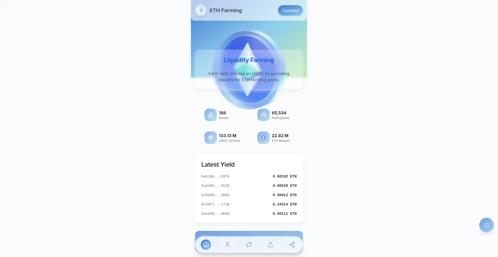 Website screenshot of Ethfarm.shop