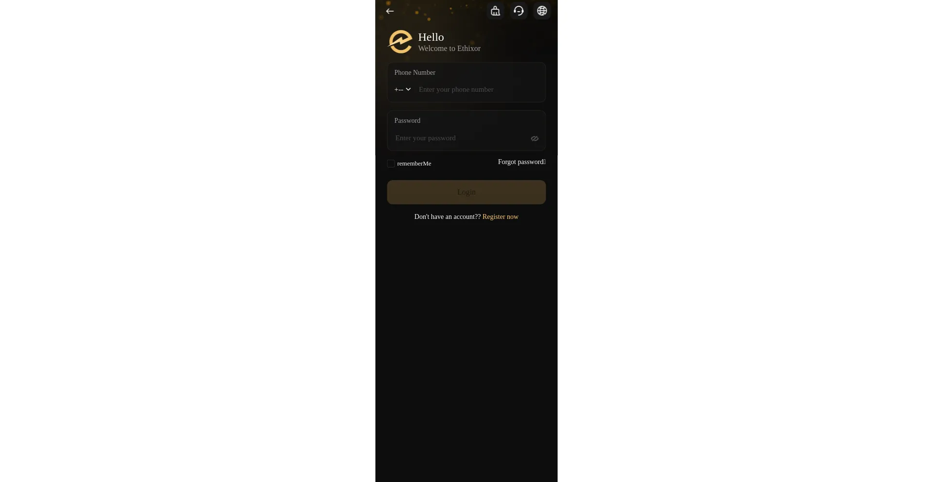 Website screenshot of Ethixor.org