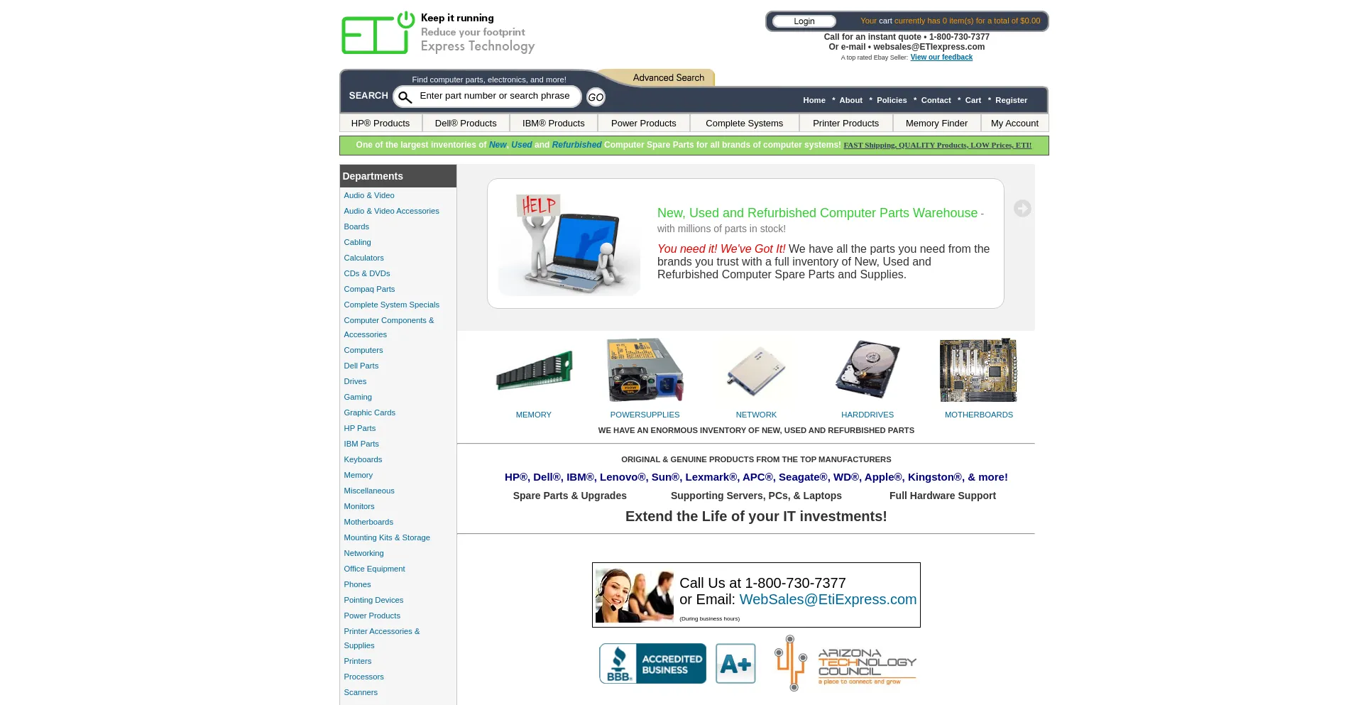 Website screenshot of Etiexpress.com
