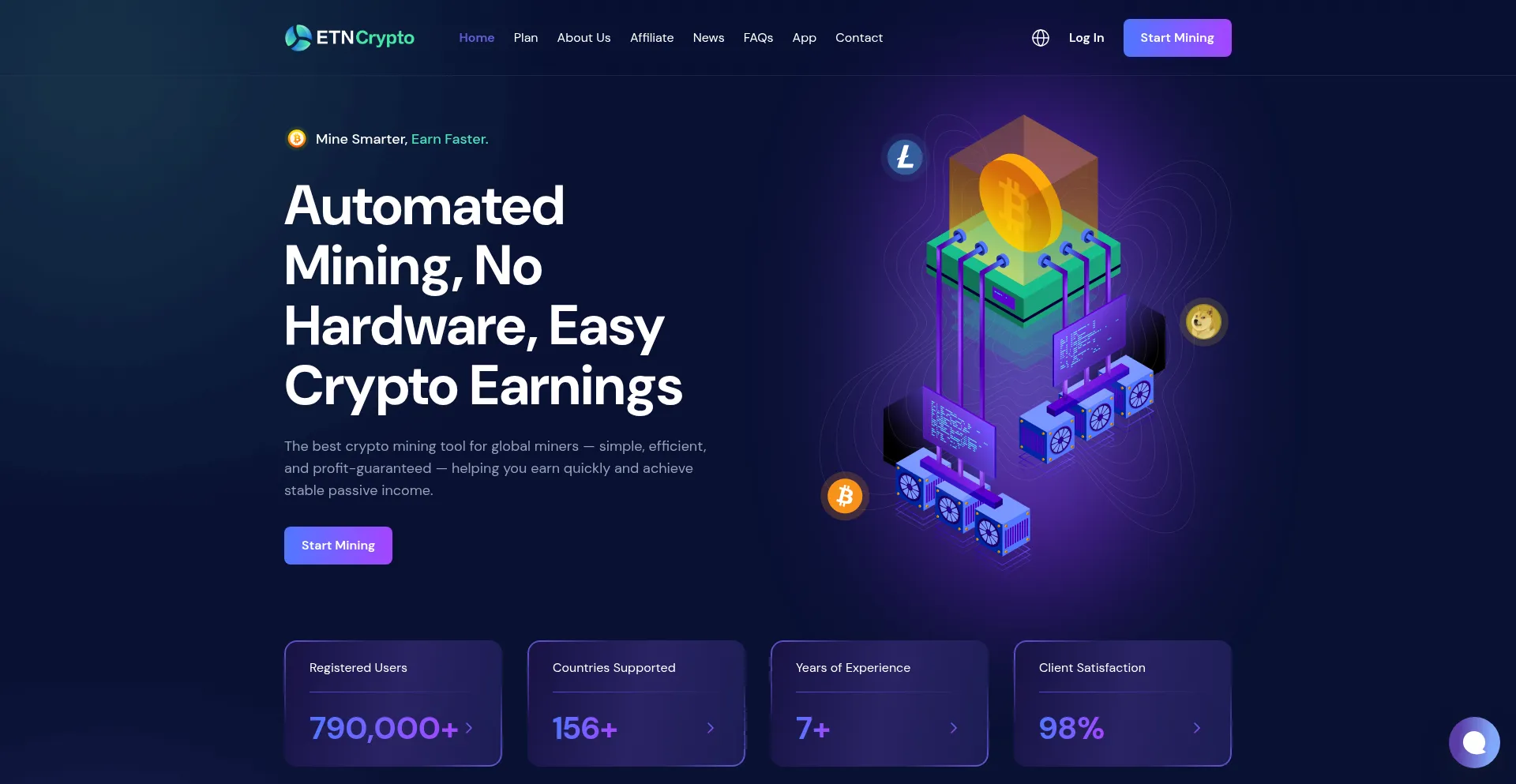 Website screenshot of Etncrypto.org